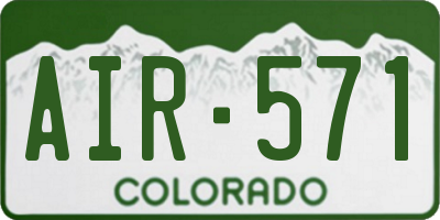 CO license plate AIR571