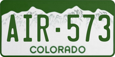 CO license plate AIR573