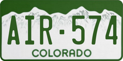 CO license plate AIR574