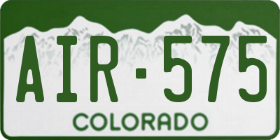 CO license plate AIR575