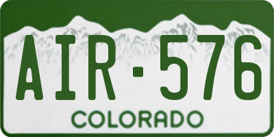 CO license plate AIR576