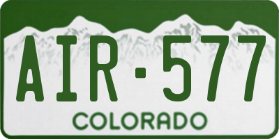 CO license plate AIR577