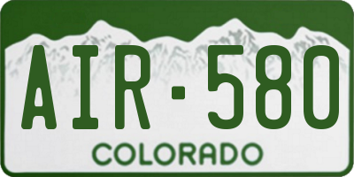 CO license plate AIR580