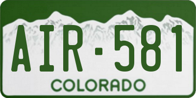CO license plate AIR581