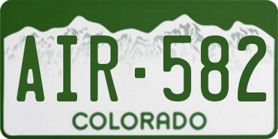 CO license plate AIR582