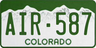 CO license plate AIR587
