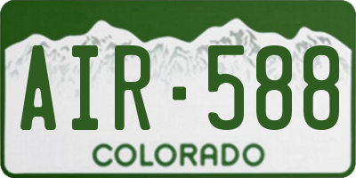CO license plate AIR588