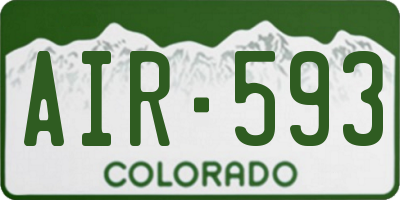 CO license plate AIR593