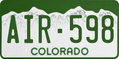 CO license plate AIR598