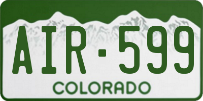 CO license plate AIR599