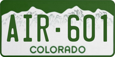 CO license plate AIR601
