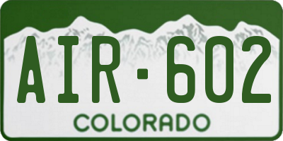CO license plate AIR602