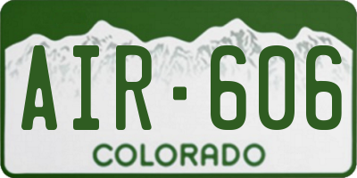 CO license plate AIR606