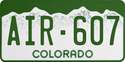 CO license plate AIR607