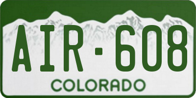 CO license plate AIR608