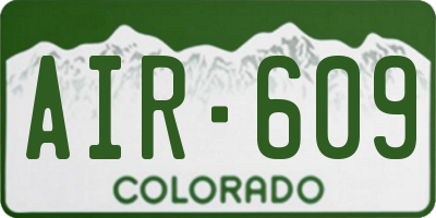 CO license plate AIR609