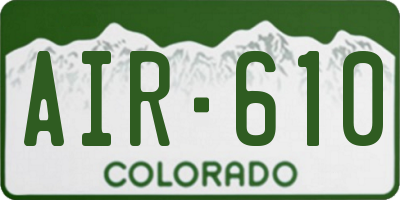 CO license plate AIR610