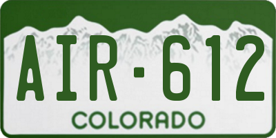 CO license plate AIR612