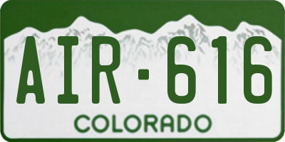 CO license plate AIR616