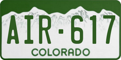 CO license plate AIR617
