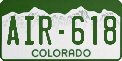 CO license plate AIR618