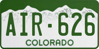 CO license plate AIR626