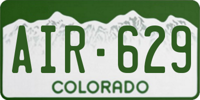 CO license plate AIR629