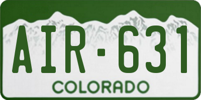 CO license plate AIR631