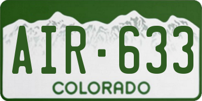 CO license plate AIR633