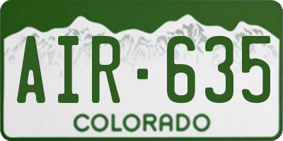 CO license plate AIR635
