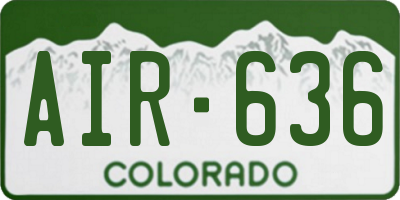CO license plate AIR636