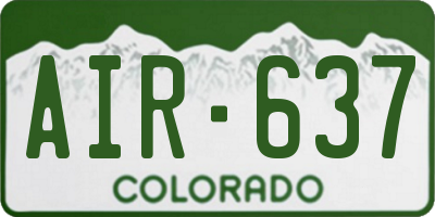 CO license plate AIR637