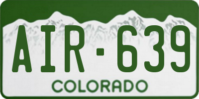 CO license plate AIR639