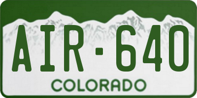 CO license plate AIR640