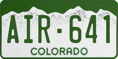 CO license plate AIR641