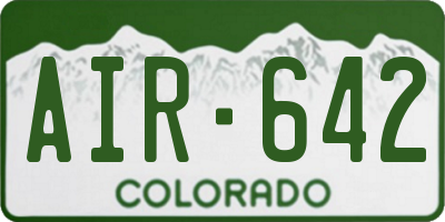 CO license plate AIR642