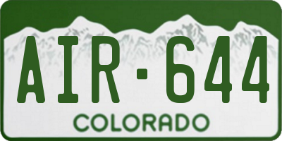 CO license plate AIR644