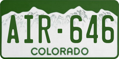 CO license plate AIR646