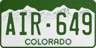 CO license plate AIR649