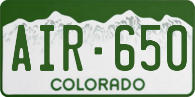 CO license plate AIR650