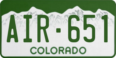 CO license plate AIR651