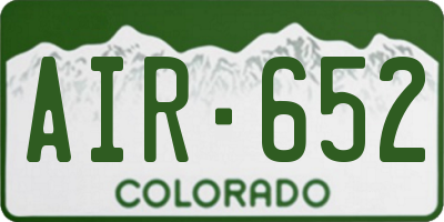 CO license plate AIR652