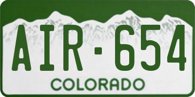 CO license plate AIR654