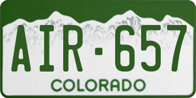 CO license plate AIR657