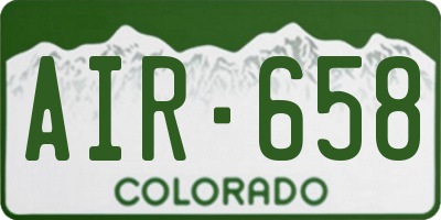 CO license plate AIR658