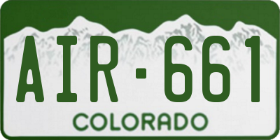 CO license plate AIR661
