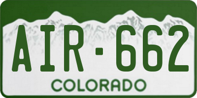 CO license plate AIR662
