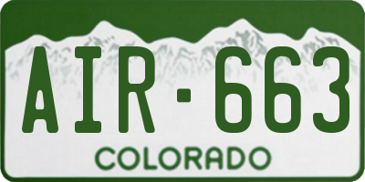 CO license plate AIR663