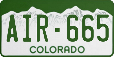 CO license plate AIR665