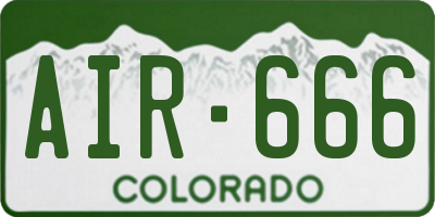 CO license plate AIR666